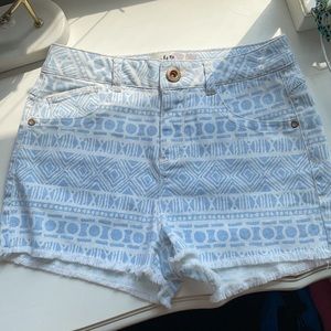 Patterned Jean Shorts